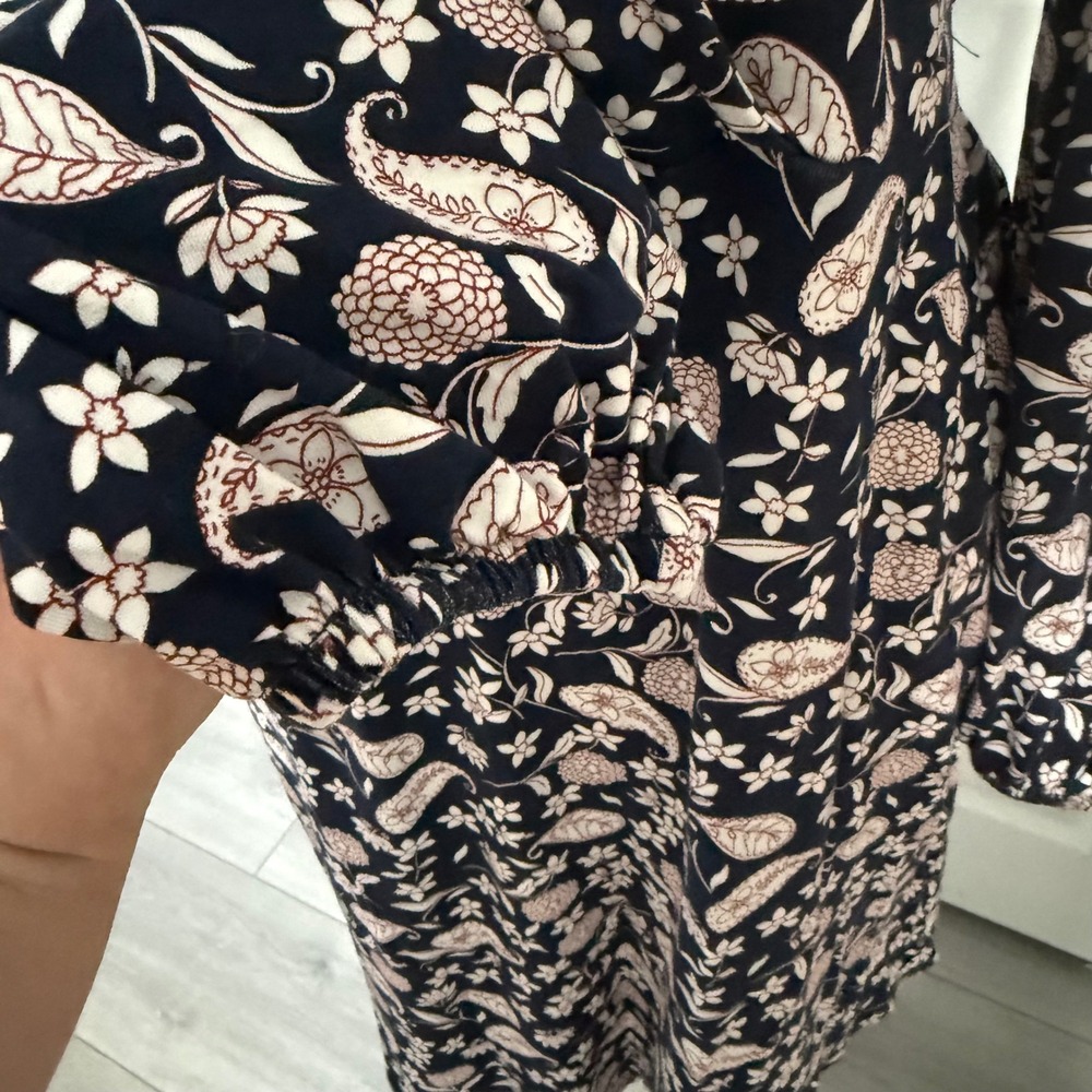 Boden Wrap Dress Midi Paisley Floral N Neck size medium size 10 medium viscose - Picture 3 of 10